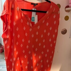 Papermoon Bright Orange Blouse with White Design